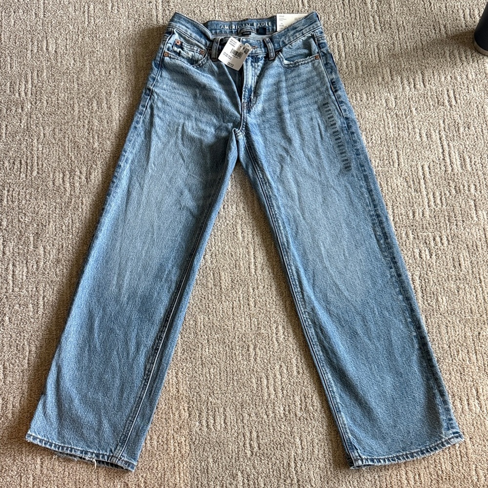NWT American eagle strigid stovepipe jeans 000 short 23